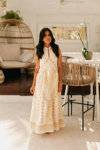231086 Pixel Natural Long Dress