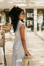 231086 Pixel White Long Dress