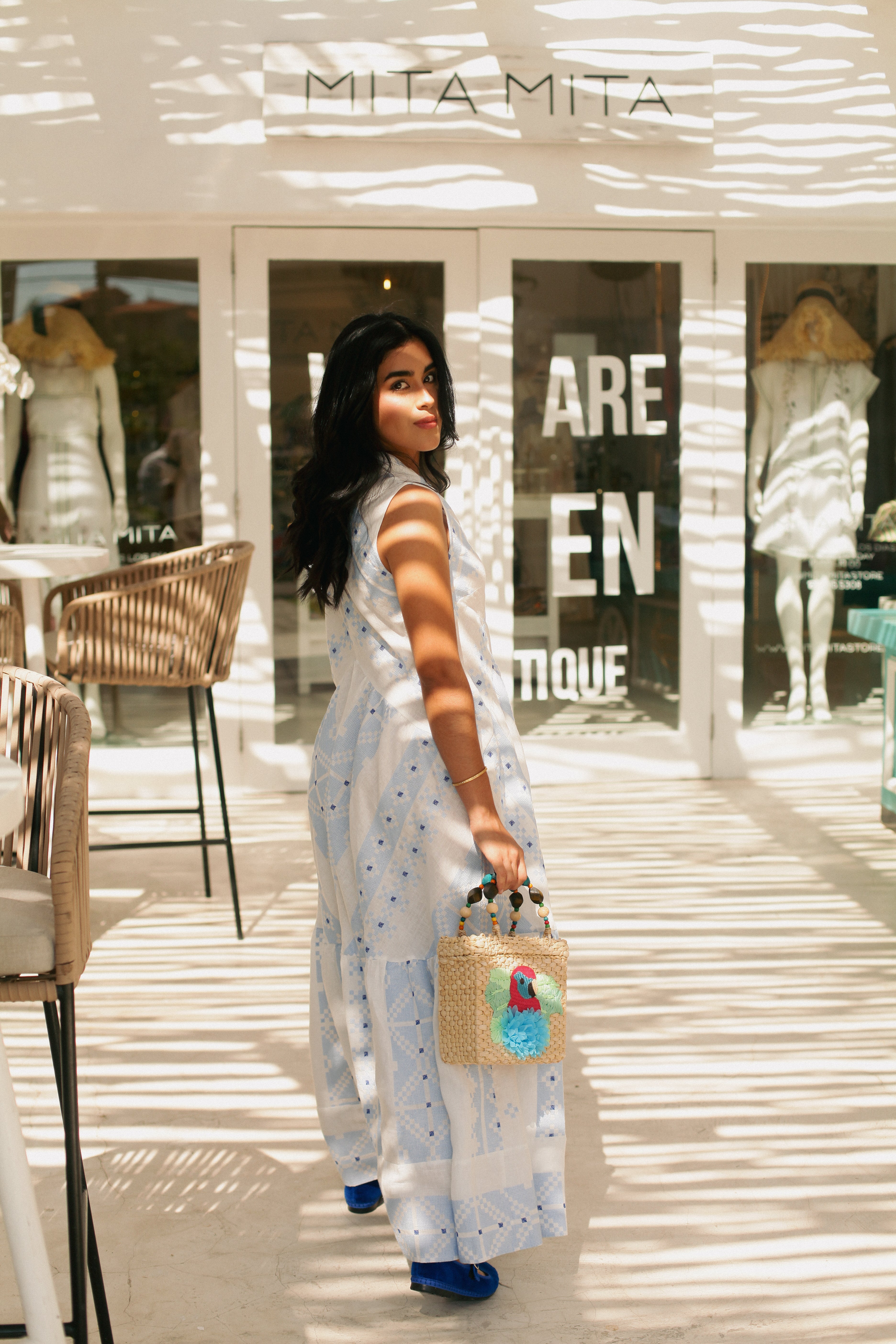 231086 Pixel White Long Dress