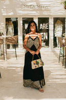 230837 New Triangle Black Long Dress