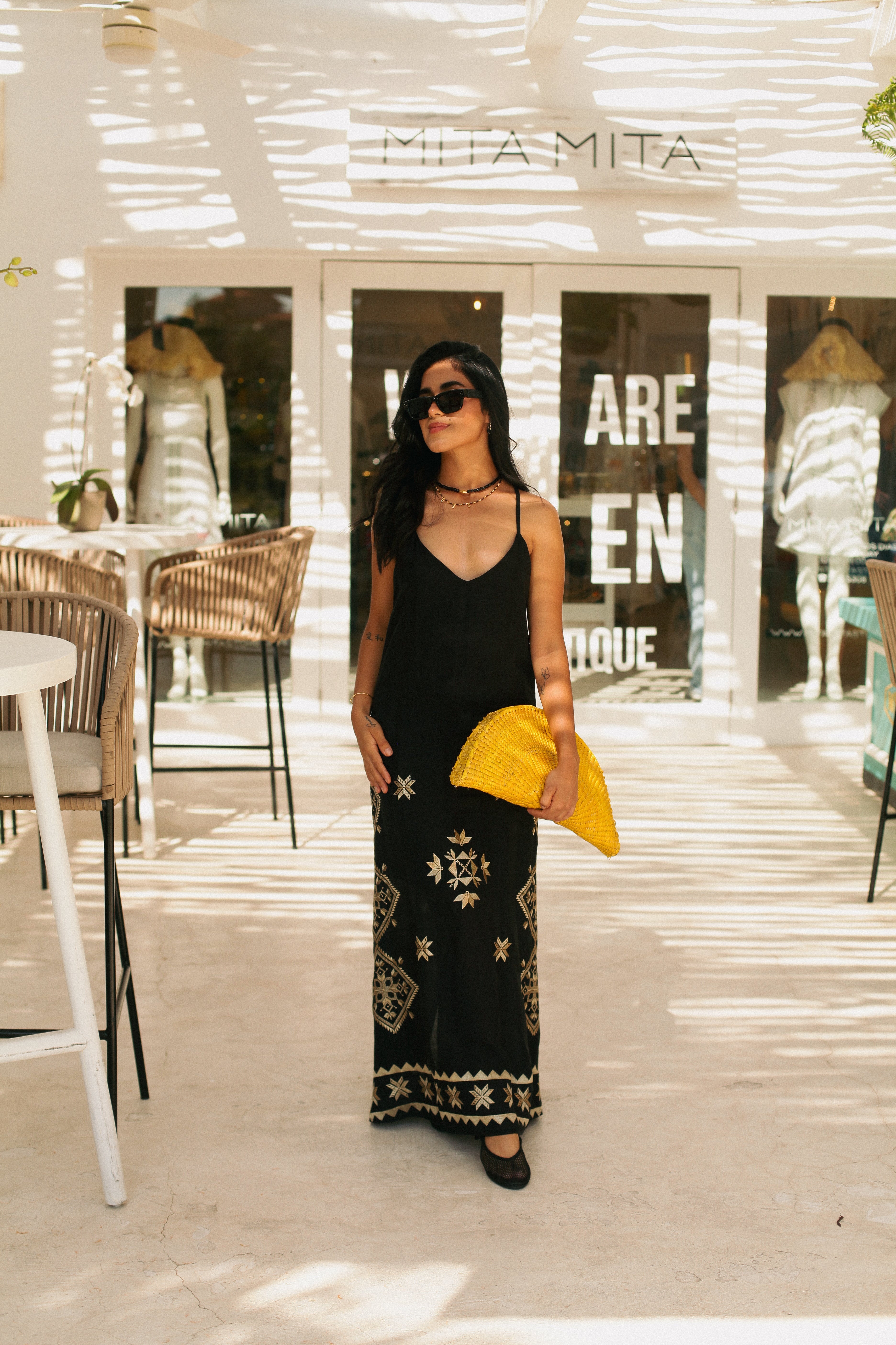 430021 Dress Long Lefkada Strap Black