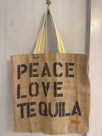 Mama Burlap Tote Shadow Bag