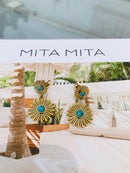 LAR023 Sun Turqouise Pendant Earrings