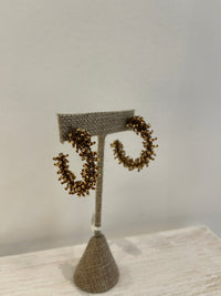 Small Gold Brown Transparent Spikes Earrings