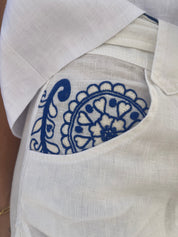 210111 Shorts Pitharion Blue Ecru