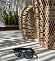 Classic Brown Blue Lenses Sunglasses