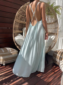 Cross Back Seafoam Maxi Dress