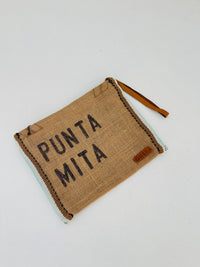 Vintage Burlap Arrecife Pouch