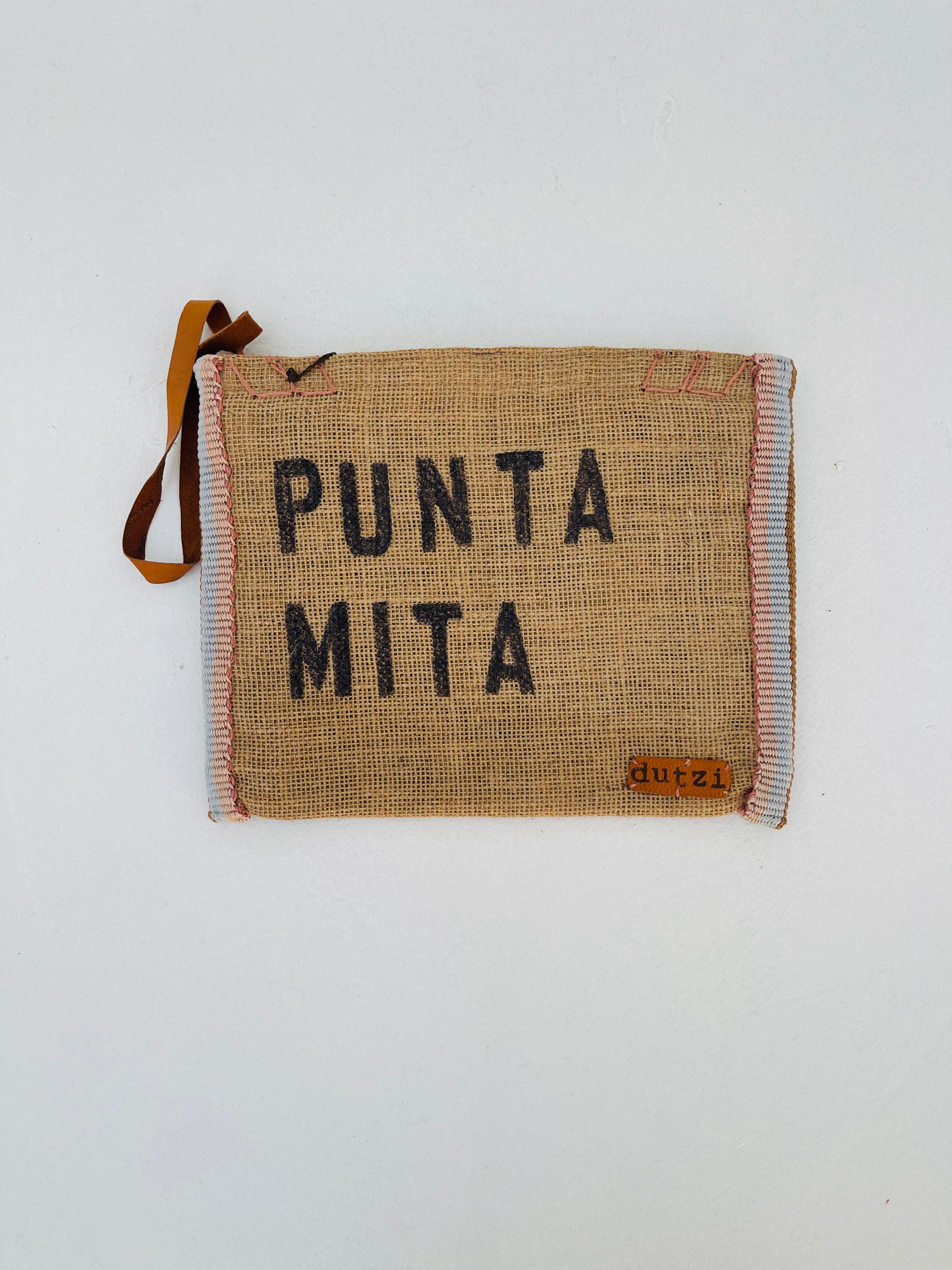 Vintage Burlap Francia Pouch