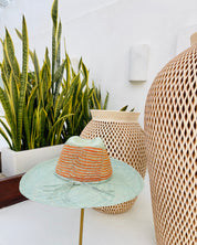 Milano Adriatic Mist & Orange Crochet Hat