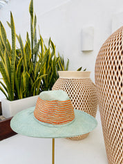 Milano Adriatic Mist & Orange Crochet Hat