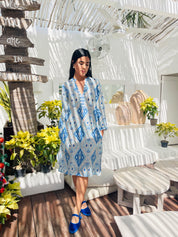 Sapphire Blue Short Kaftan