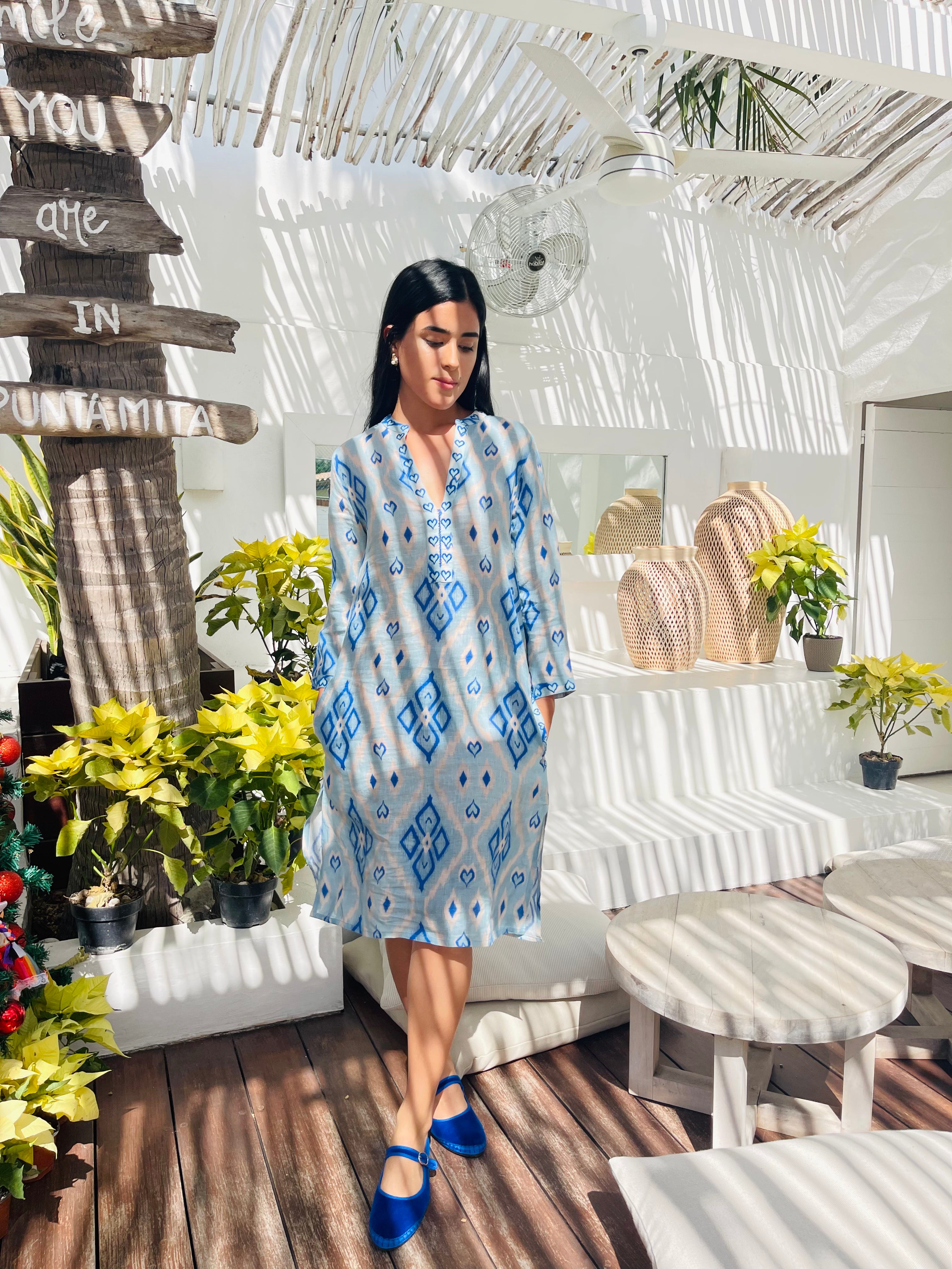 Sapphire Blue Short Kaftan