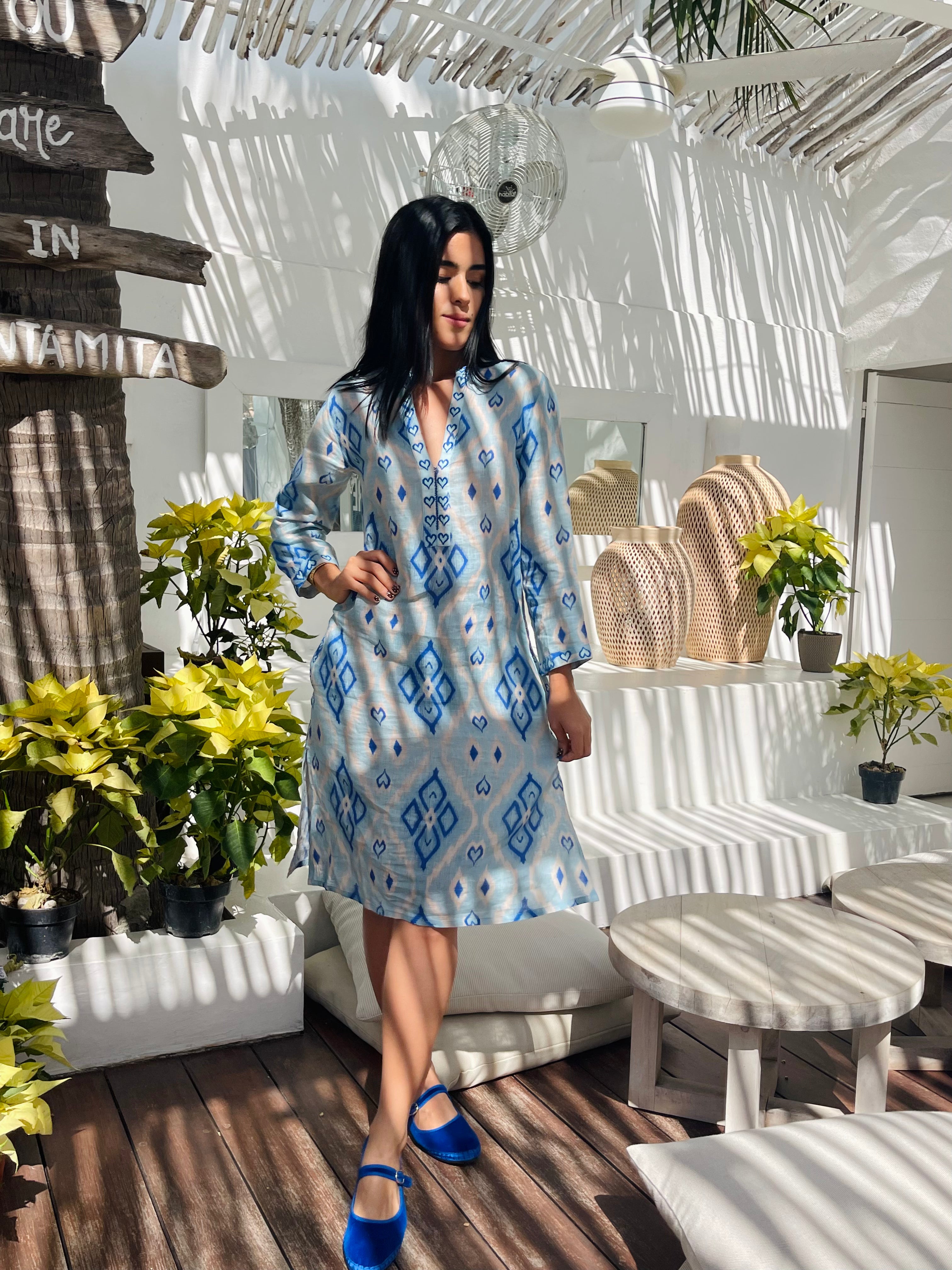 Sapphire Blue Short Kaftan