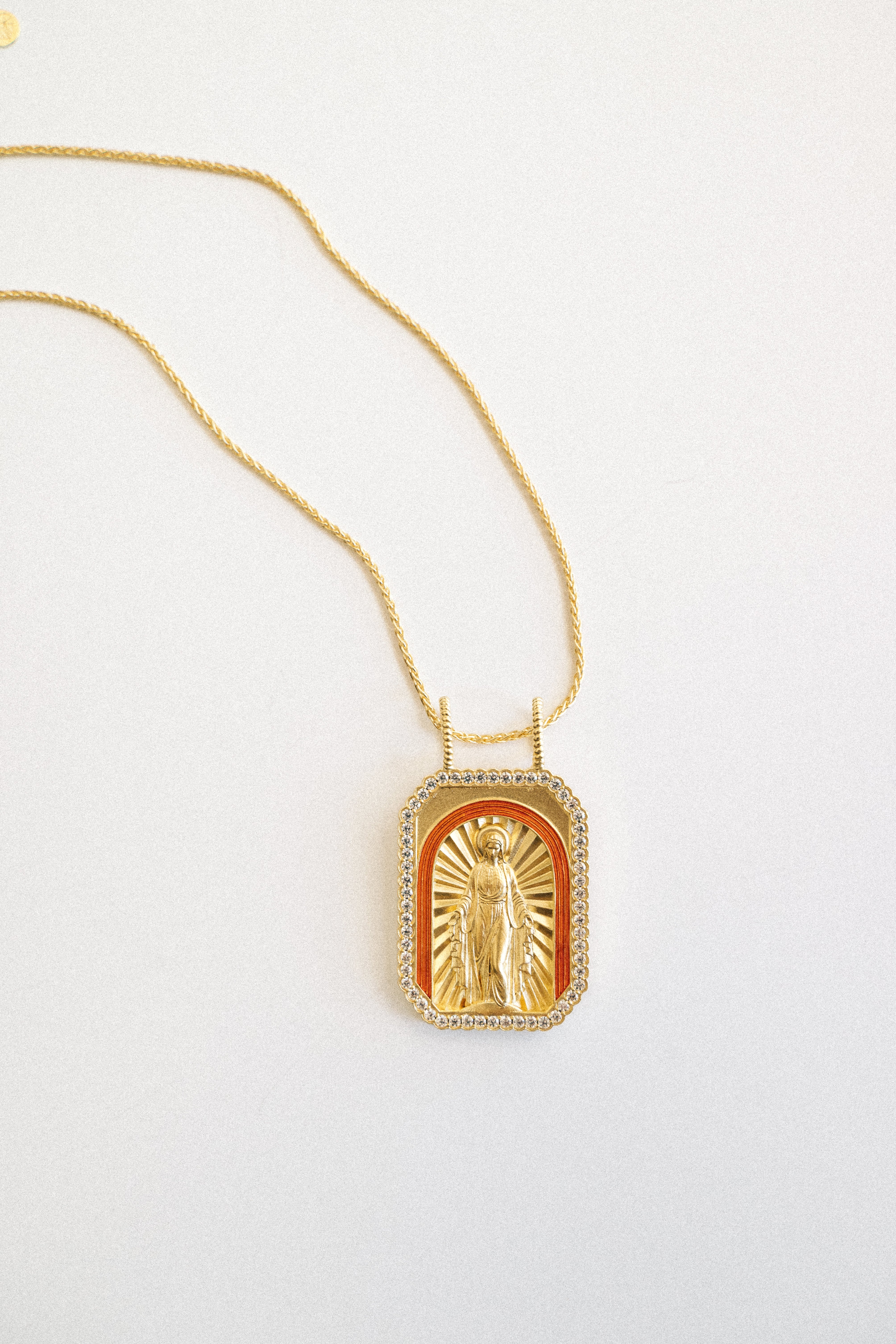 Virgen Luz Coral Necklace