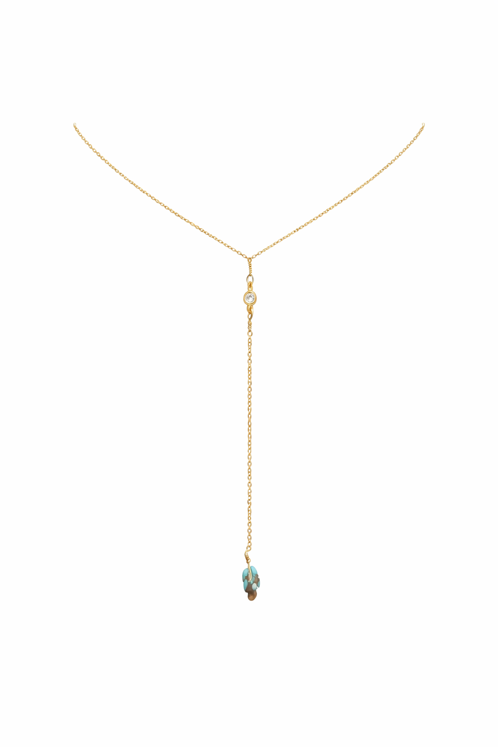 LC060 Round cz Turquoise Necklace