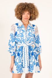 Blue Conti Mini Dress