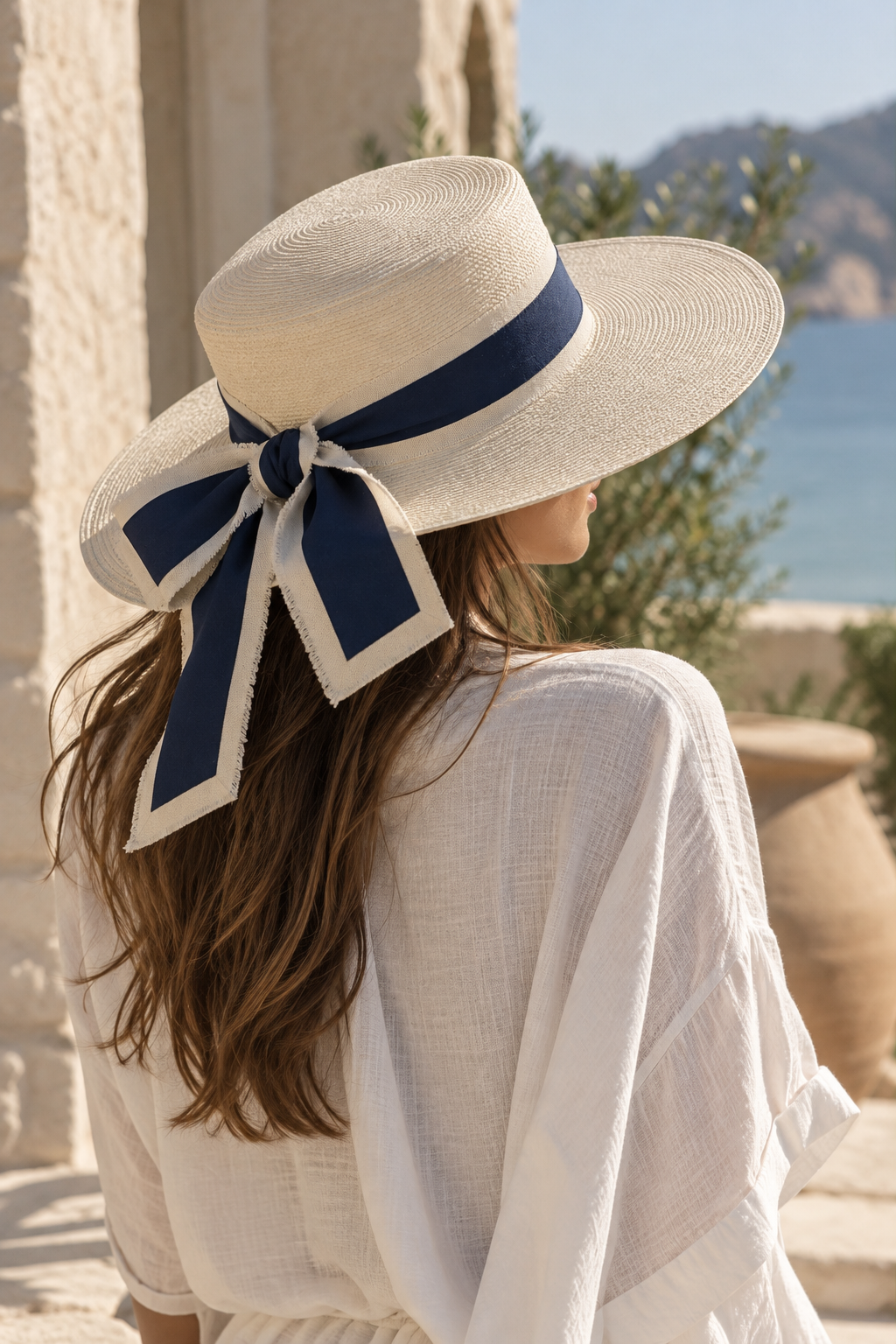 Clemente Navy Wide Brim Hat