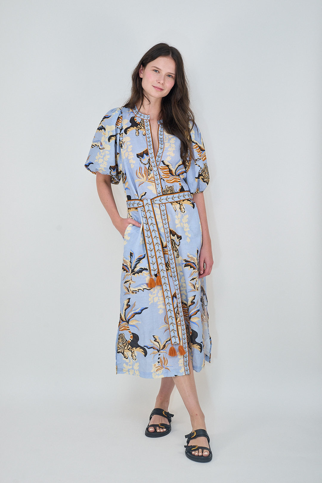 Bali Tiger Light Blue Tunic