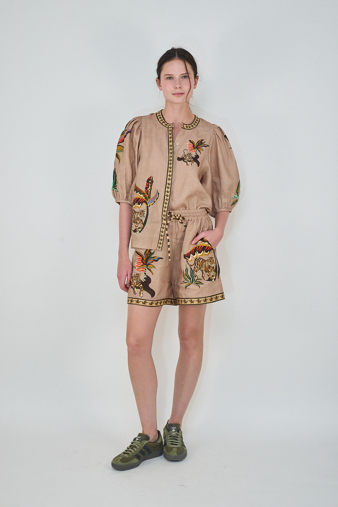 Bali Tiger Rose Shorts