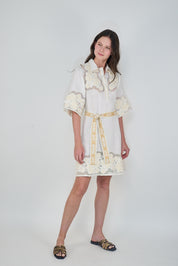 Wild Flowers White Short Dress