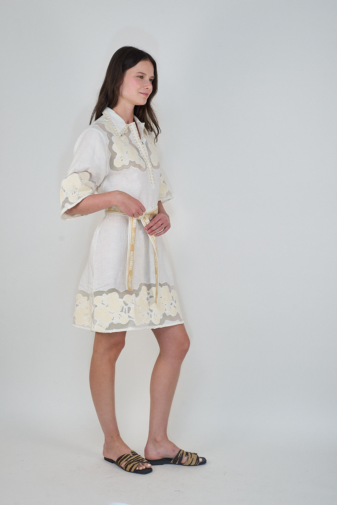 Wild Flowers White Short Dress