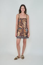 Bali Tiger Brown Short Dress