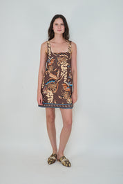 Bali Tiger Brown Short Dress
