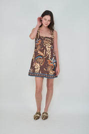 Bali Tiger Brown Short Dress