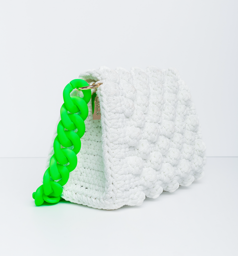 Lexi Bubbles White Green  Small Handbag