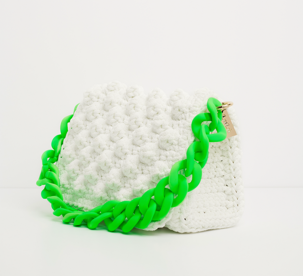 Lexi Bubbles White Green  Small Handbag