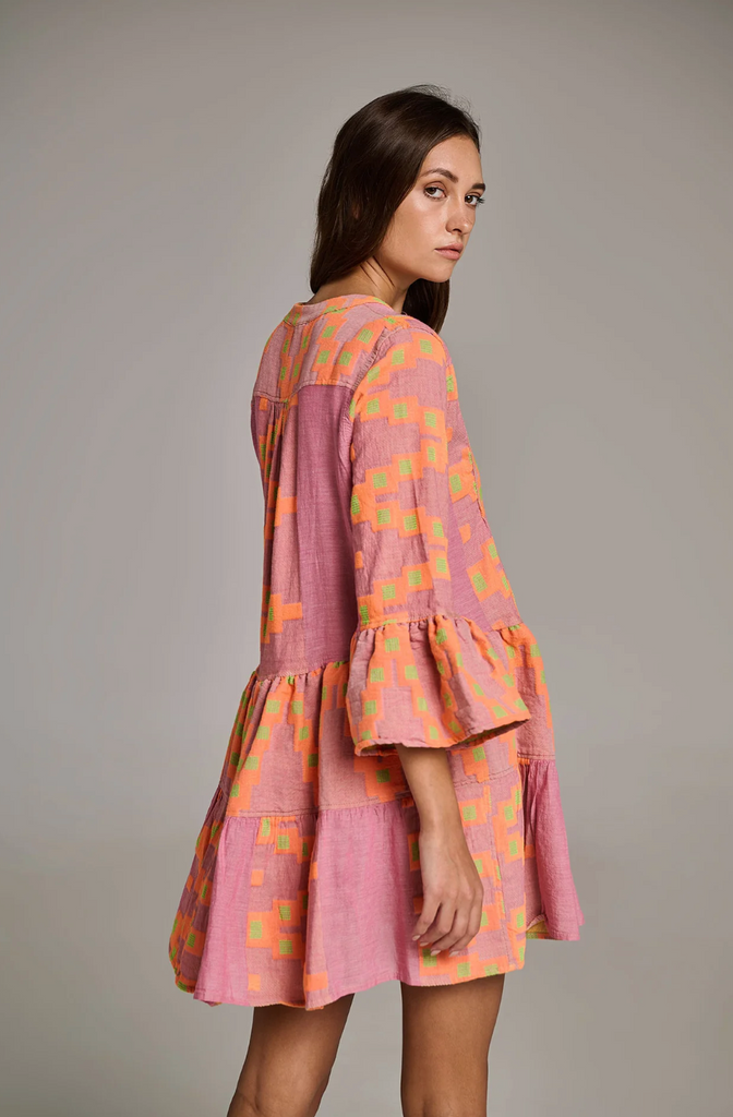 Ella Short Pink Orange Dress