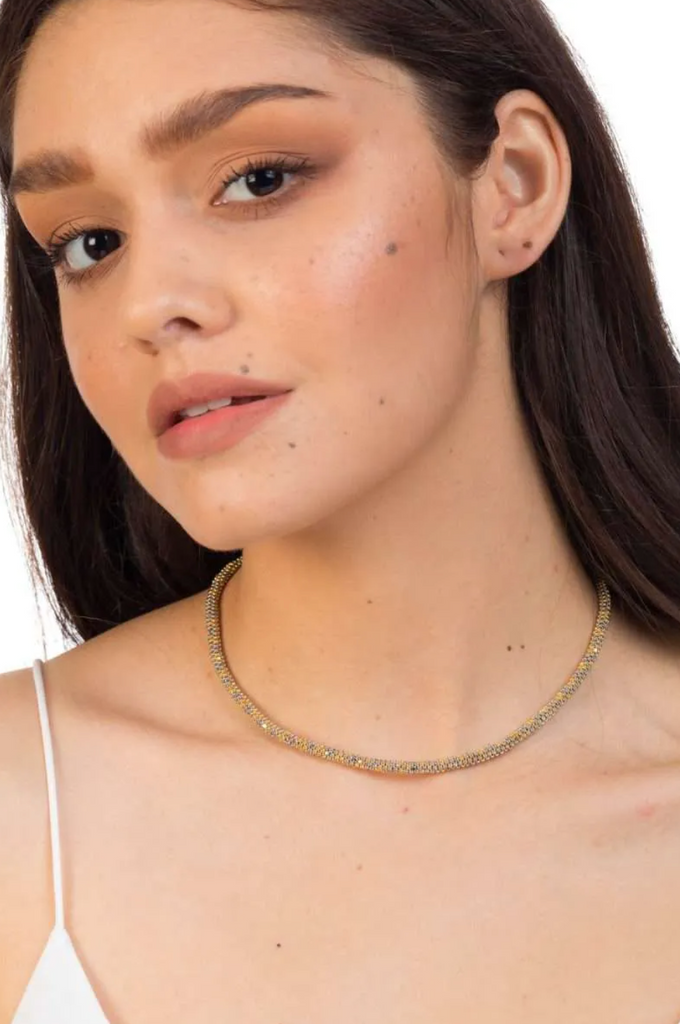 CT001 Tubular Gold Silver Necklace