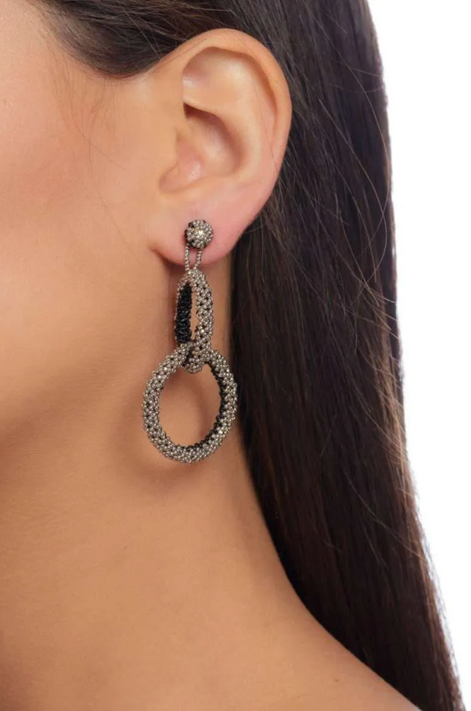 A2A308 Black/ Platinum Thamia Earrings
