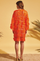 Ital Orange Guipiure Caftan