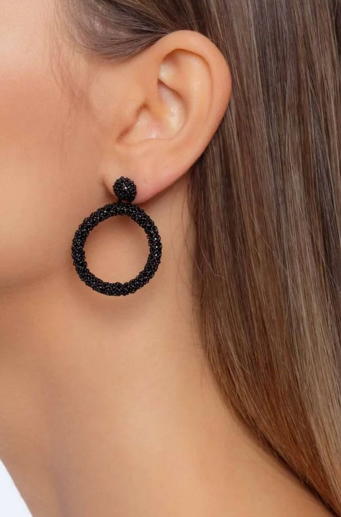 Jordana Black Krystal Earrings