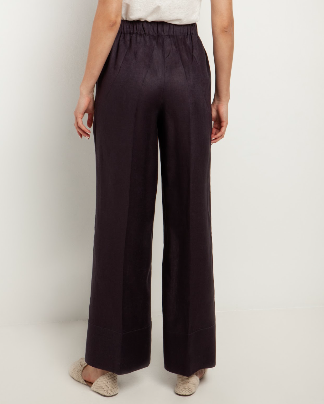 Plum Linen Trousers 110151