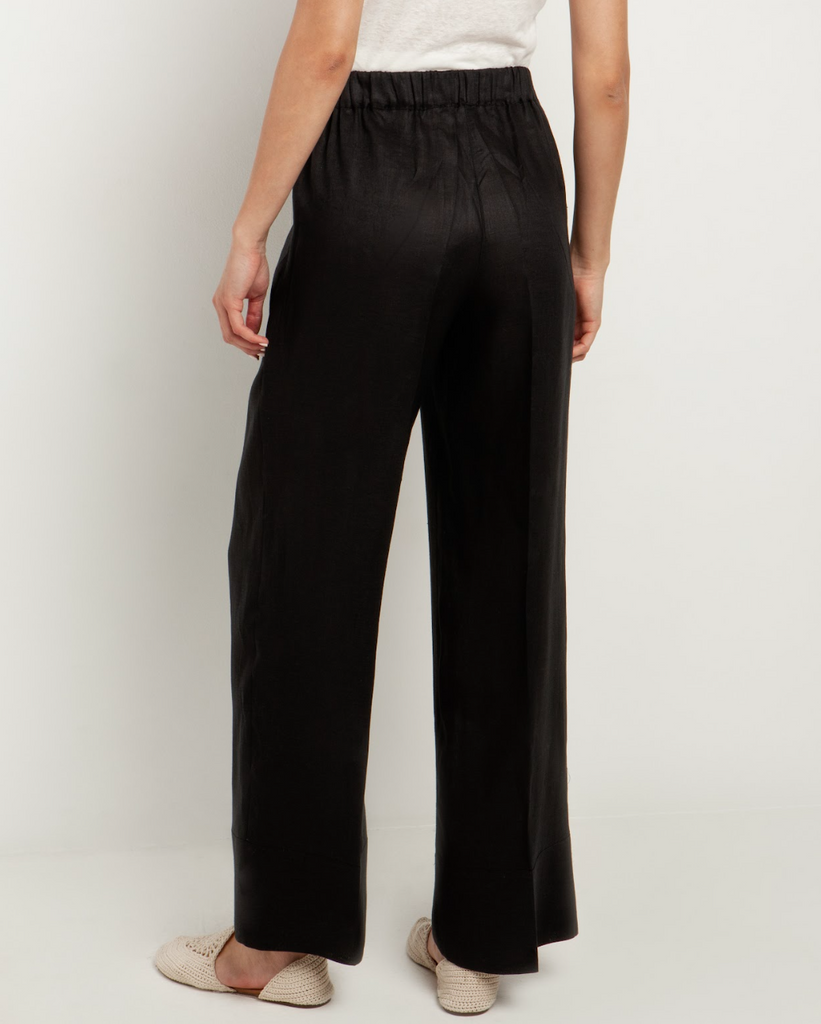 Black Linen Trousers 110151