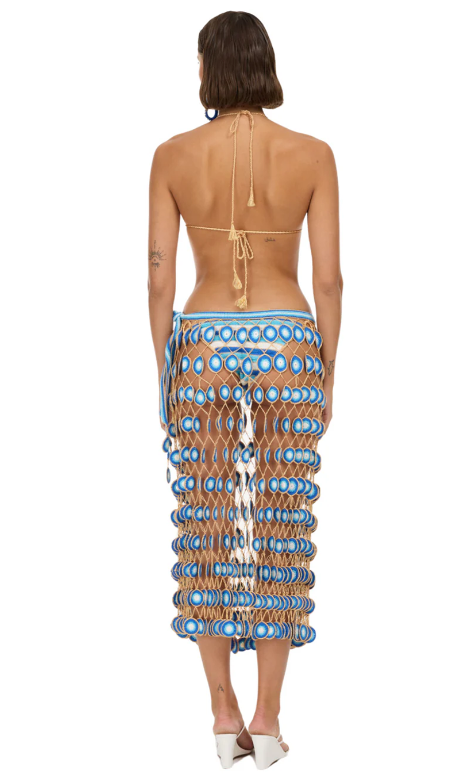 Evil Eye Hand Crochet Maxi Skirt Dress