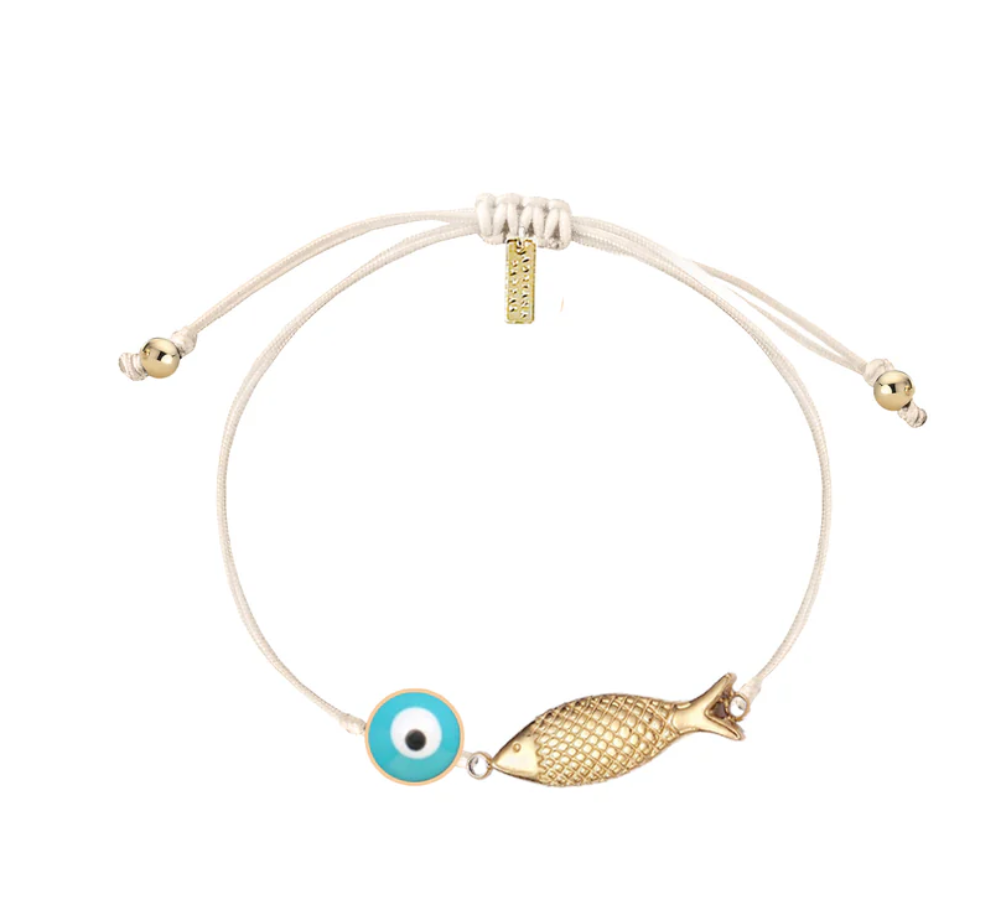 Fisheye Cord Bracelet Turquoise