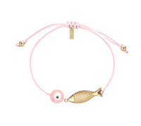 Fisheye Cord Bracelet Pink