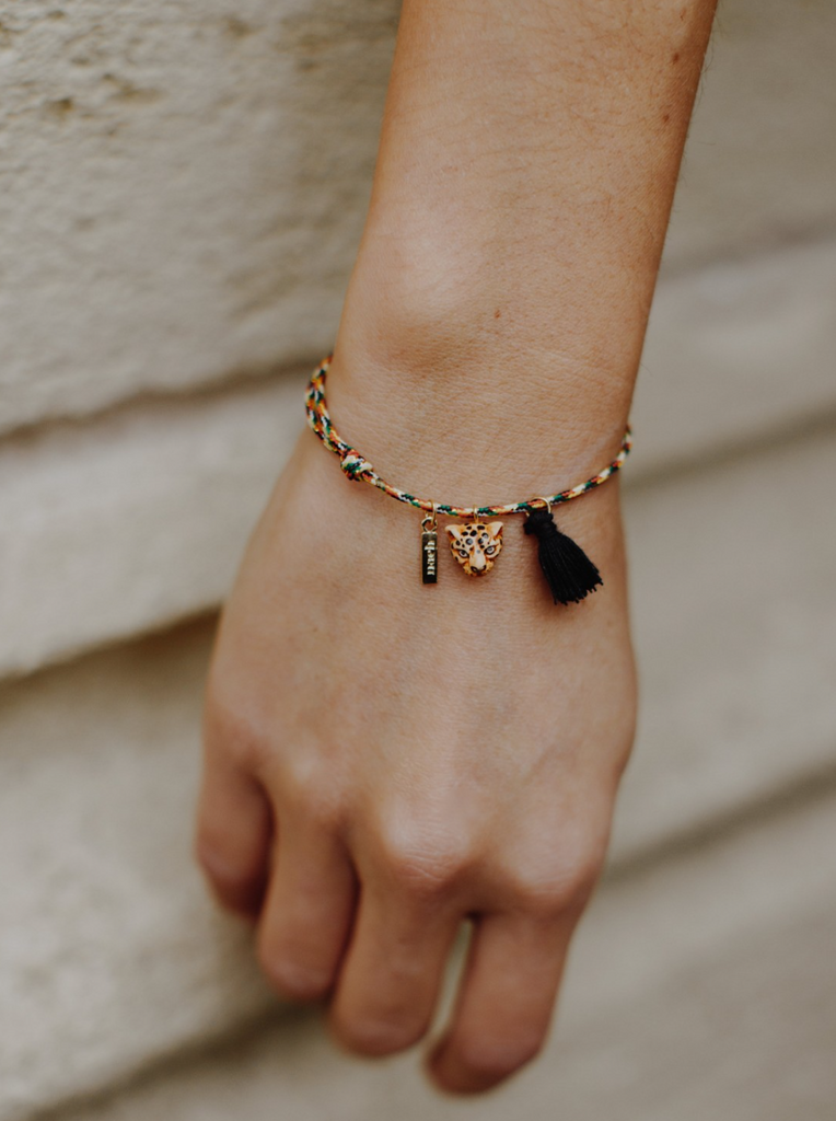 Leopard Head Pompom Bracelet