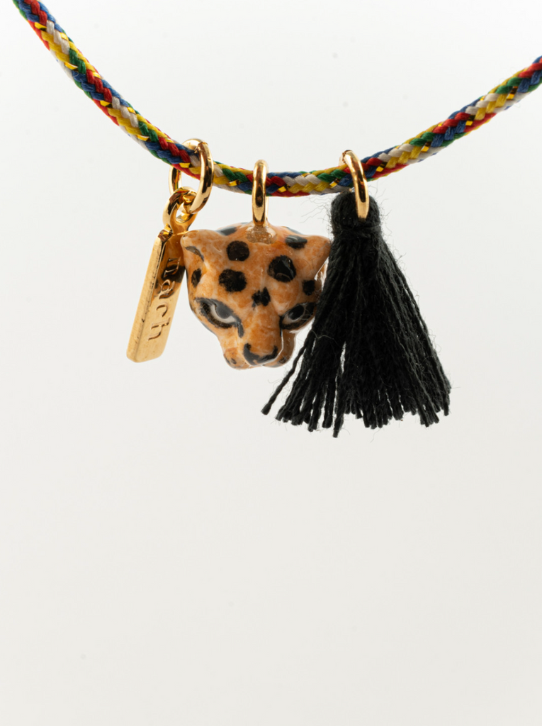 Leopard Head Pompom Bracelet