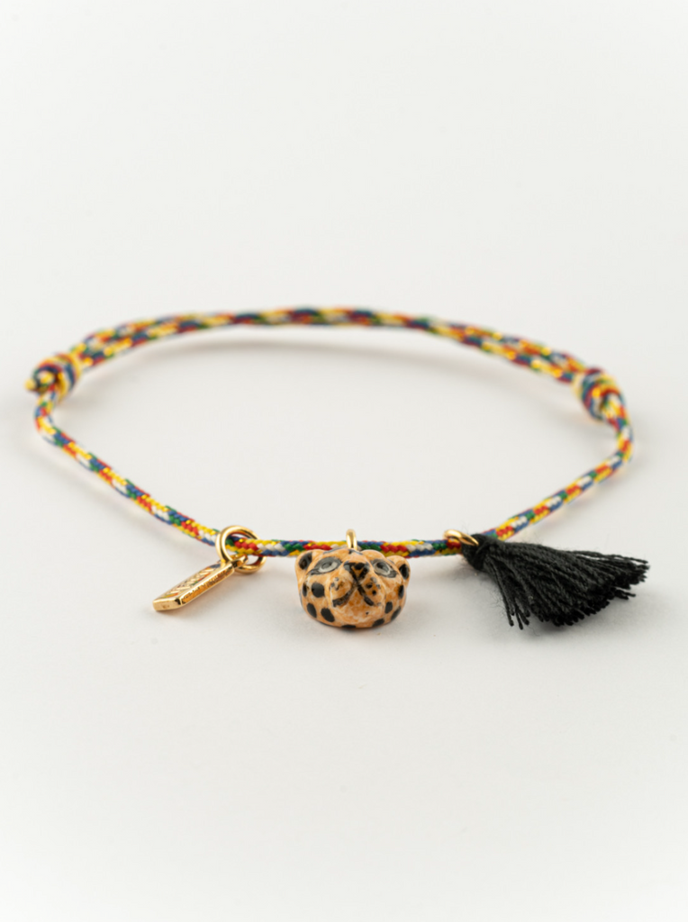 Leopard Head Pompom Bracelet