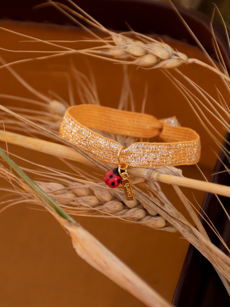 Ladybug Gold Elastic Bracelet