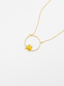 Yellow Parrots Round Necklace