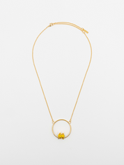 Yellow Parrots Round Necklace