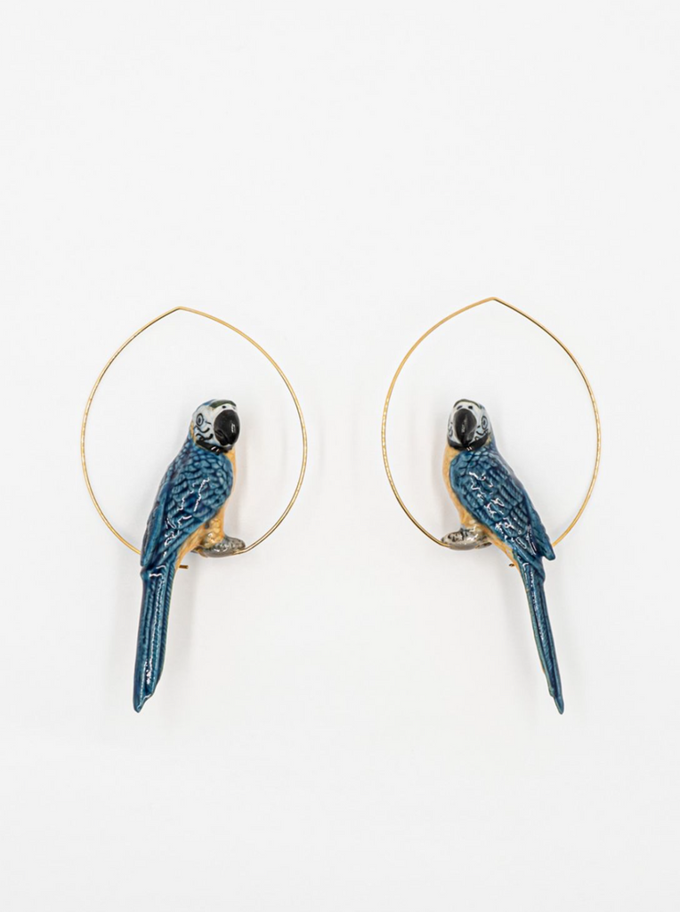 Blue Parrot Earrings