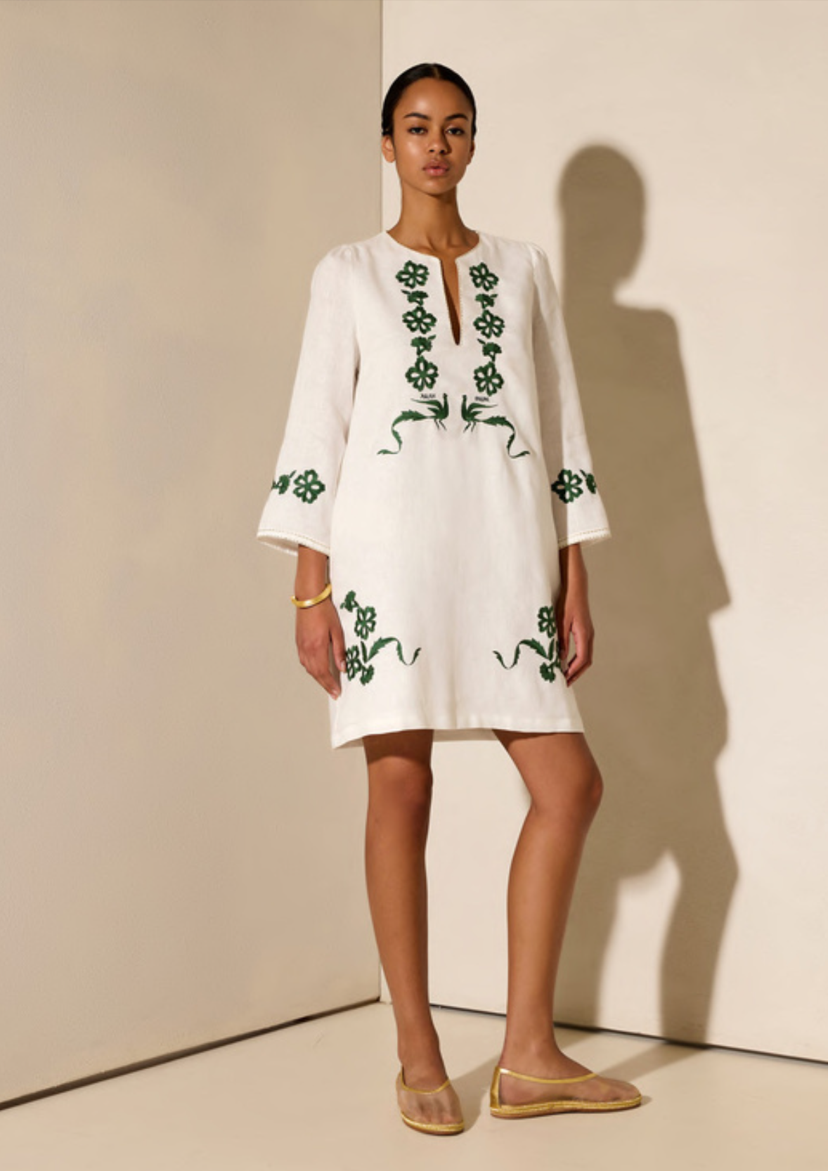 Kalimera Off White Olive Dress