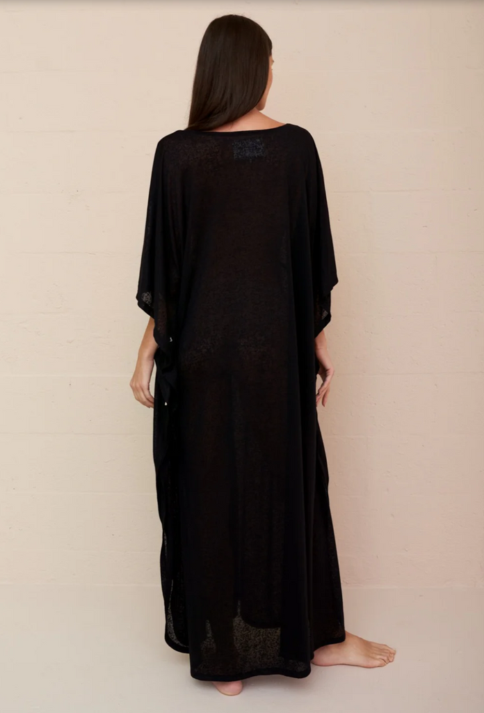 Black Braided Front Kaftan